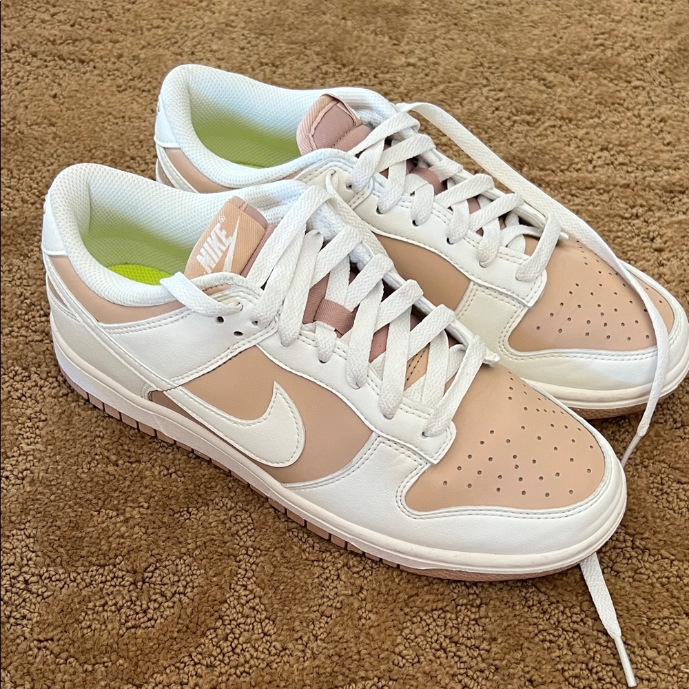 Nike Women’s Sneakers - White and Blush Pink